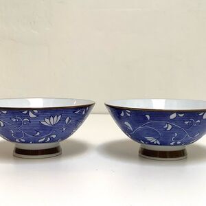 Porcelain Vintage Japanese Rice Bowl 2x Euc